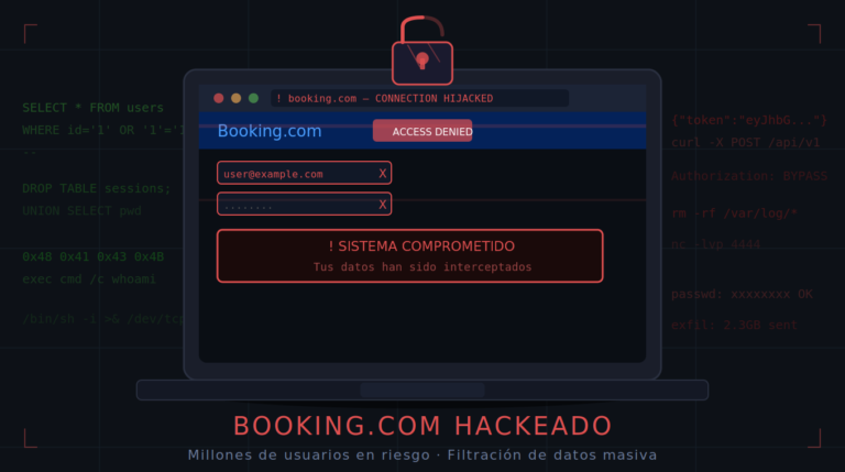 Ciberataque Booking.com brecha datos personales clientes RGPD 2026
