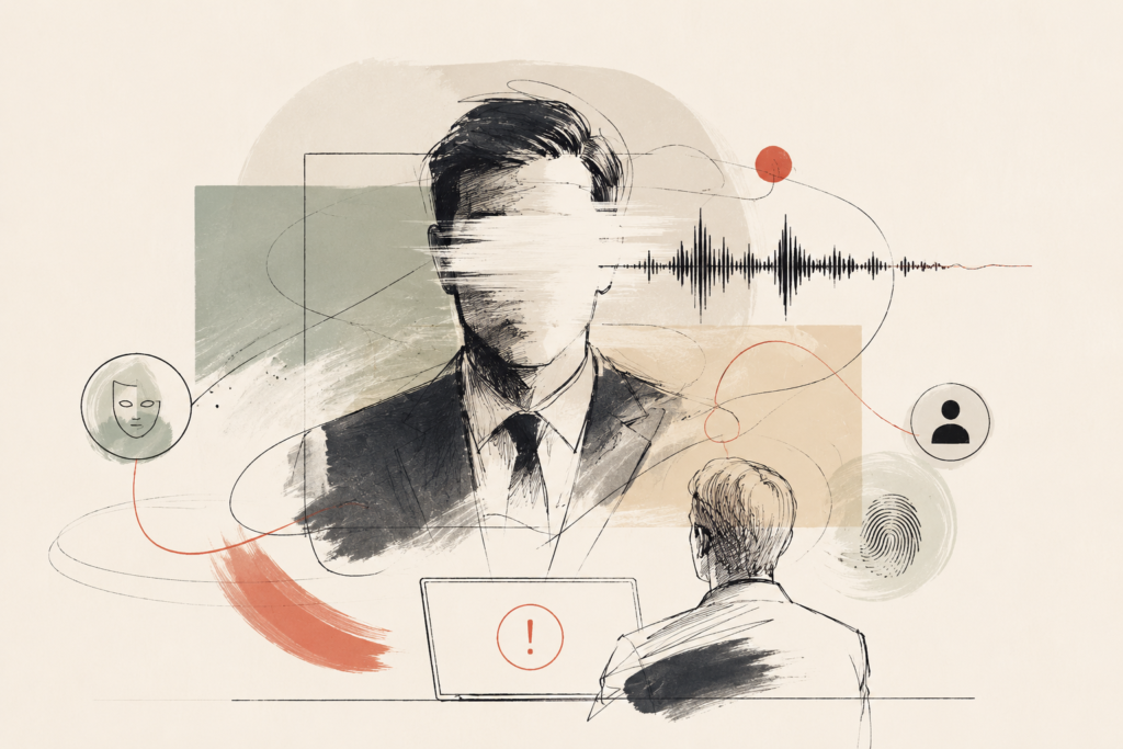 Deepfake de CEO y suplantación de identidad con IA en empresas — fraude por videollamada RGPD 2026